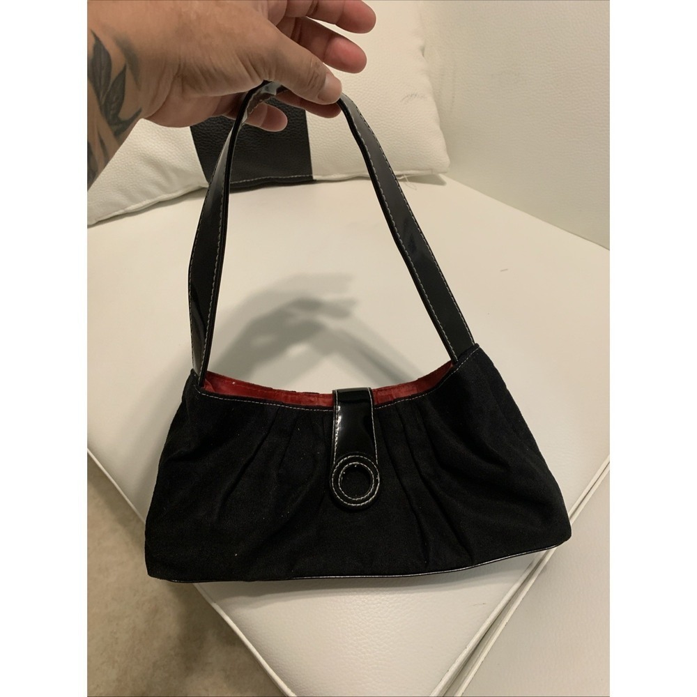 Y2K VICTORIA'S SECRET handbag purse satchel faux suede leather design half moon